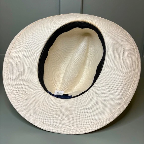 Tracy Watts Wide Brim Straw Sun Hat Sz M‎ Metallic Gold Western Brooklyn Cowgirl - Picture 3 of 5